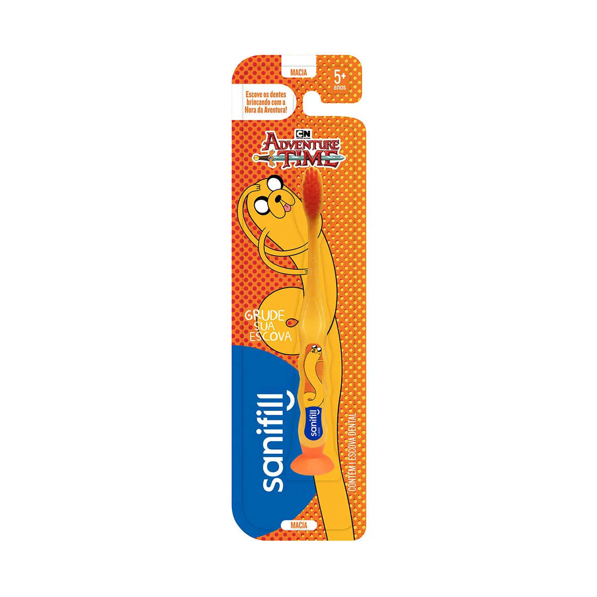 Escova Dental Infantil Sanifill Kids Adventure Time Cerdas Macias +5 anos 1 Unidade