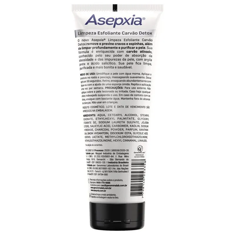 Esfoliante Facial Asepxia Carvão Detox Ácido Salicílico 120g — foto 3