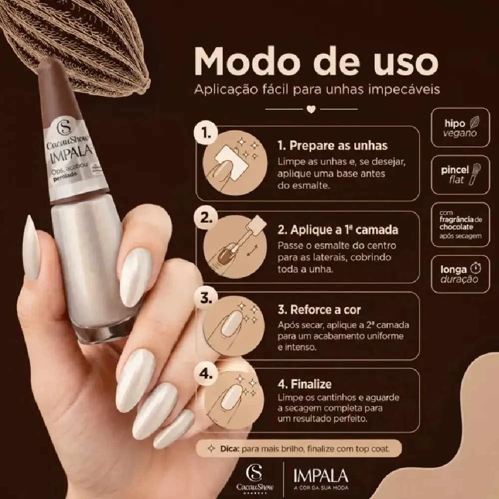 Esmalte Impala Cacau Show Perolado Ops, Acabou 7,5ml — foto 4