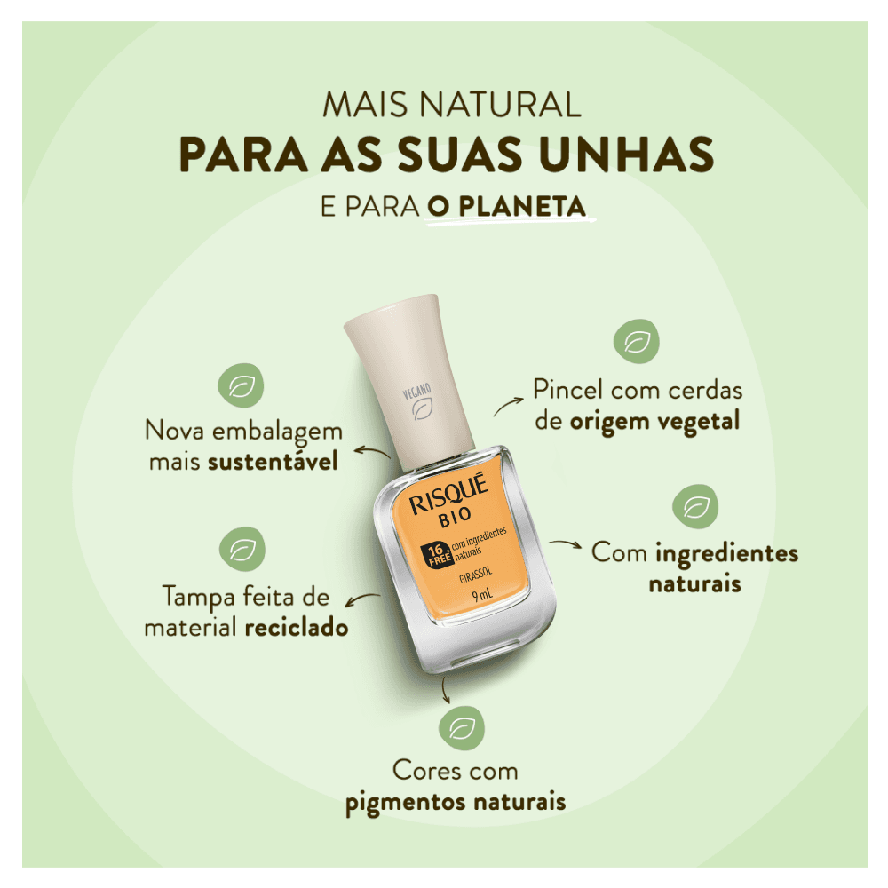 Esmalte Risqué Bio Amarelo Cremoso Girassol 9ml — foto 4