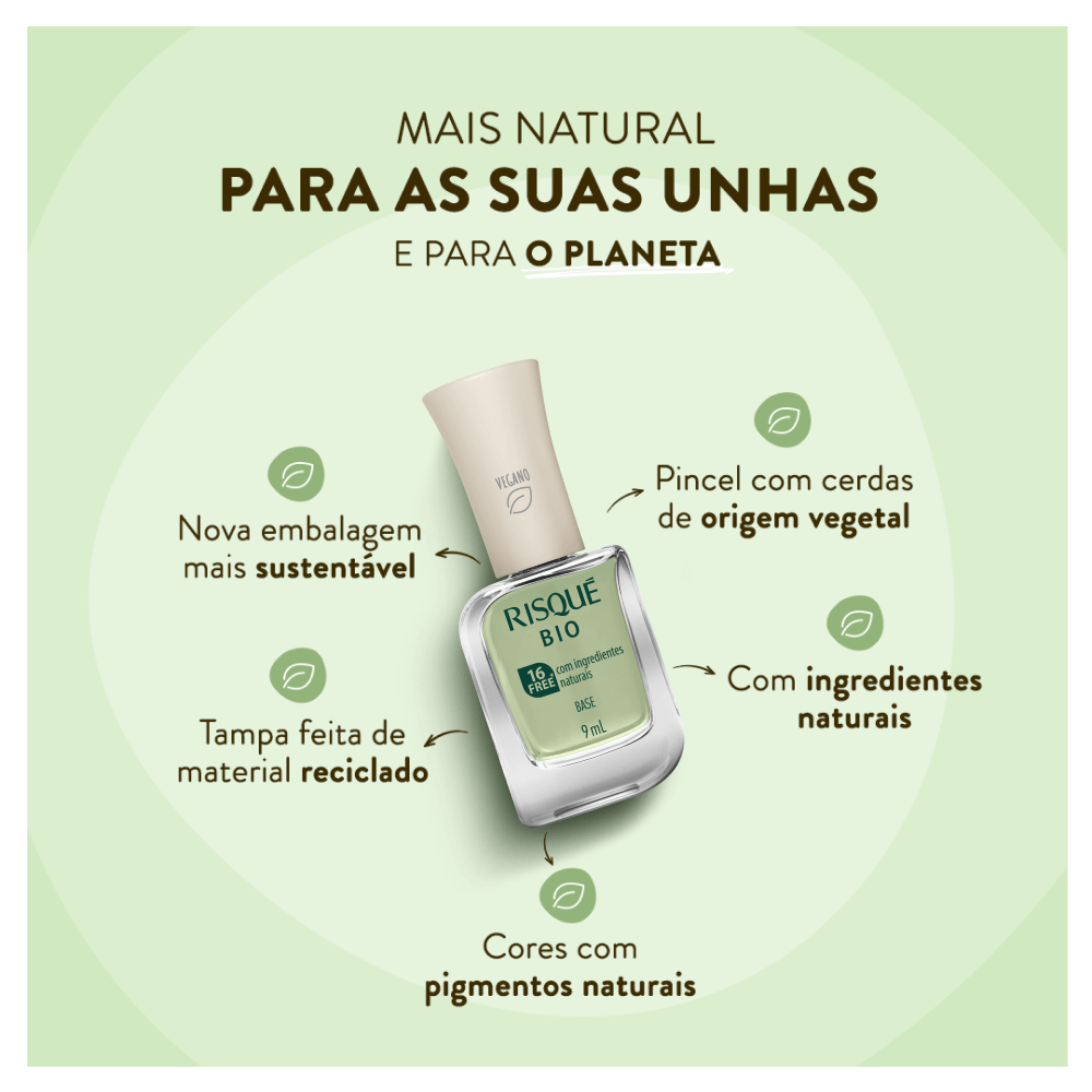 Esmalte Risqué Bio Base Couve Kale Transparente Vegano 9ml — foto 11