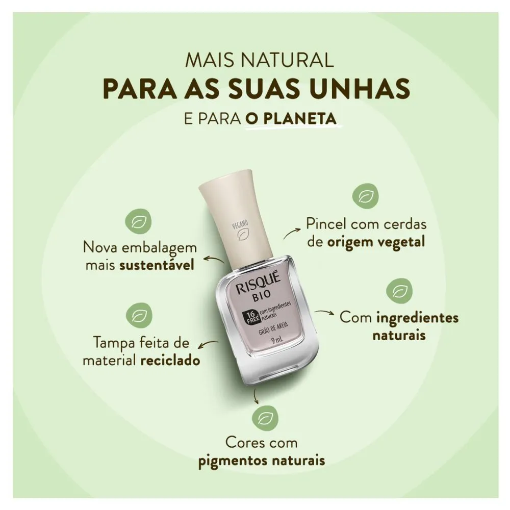 Esmalte Risqué Bio Grão de Areia Cremoso Vegano 9ml — foto 9