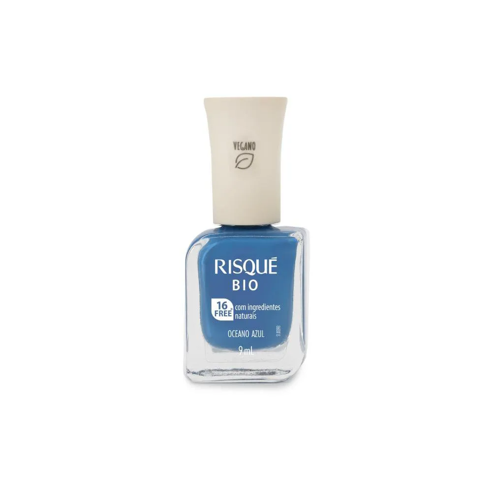 Esmalte Risqué Bio Oceano Azul Cremoso Vegano 9ml
