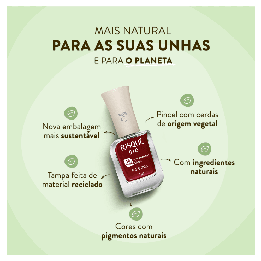 Esmalte Risqué Bio Pimenta Caiena Cremoso Vegano 9ml — foto 4