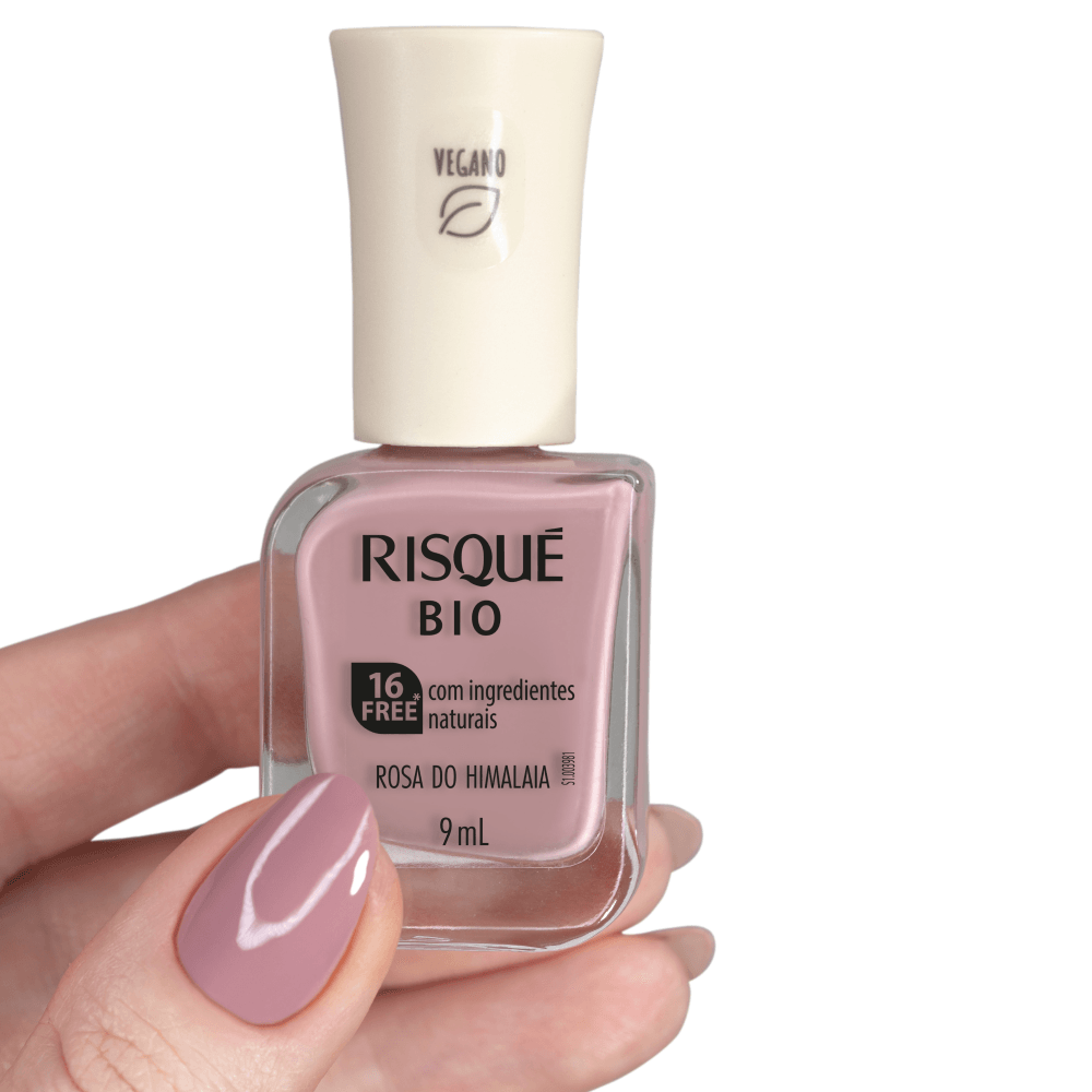 Esmalte Risqué Bio Rosa do Himalaia Cremoso Vegano 9ml — foto 3