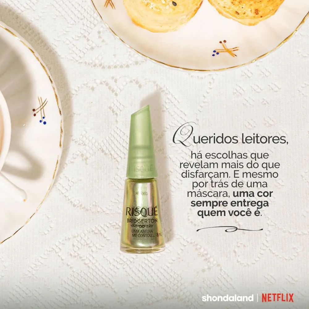 Esmalte Risqué Bridgerton Uma Abelha Me Contou Metálico 8ml — foto 6