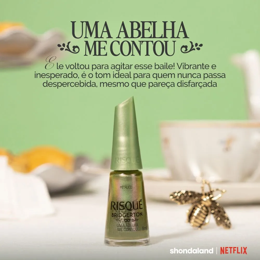 Esmalte Risqué Bridgerton Uma Abelha Me Contou Metálico 8ml — foto 2