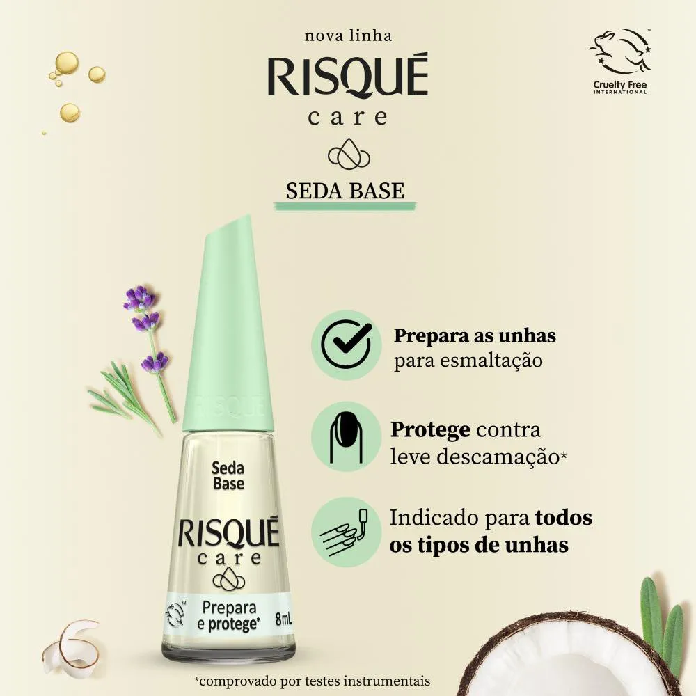 Esmalte Risqué Care Base Seda Prepara & Protege Translúcido 8ml — foto 3