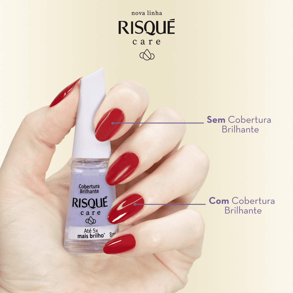 Esmalte Risqué Care Cobertura Brilhante Transparente 8ml — foto 2