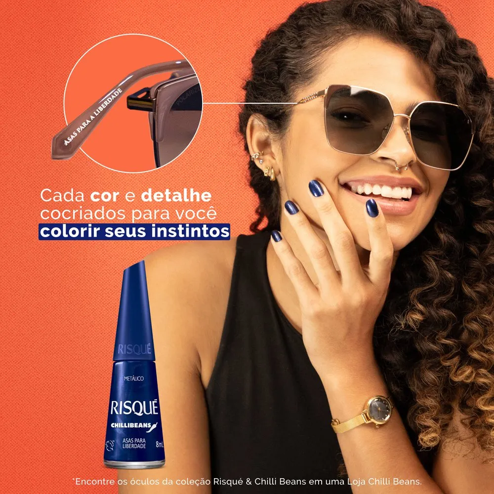 Esmalte Risqué Chilli Beans Asas para Liberdade Metálico 8ml — foto 6