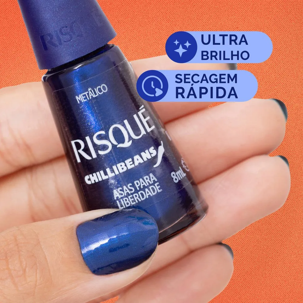 Esmalte Risqué Chilli Beans Asas para Liberdade Metálico 8ml — foto 3