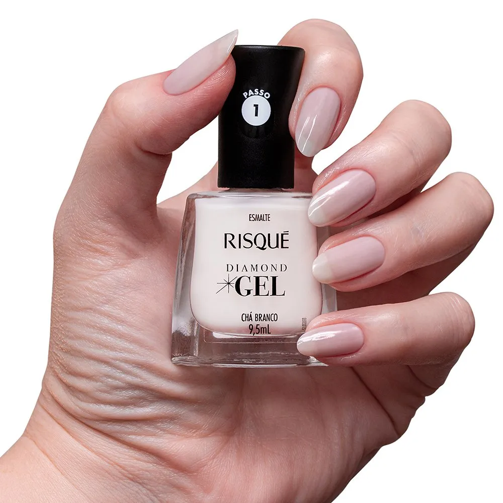 Esmalte Risqué Diamond Gel Chá Branco Cremoso 9,5ml — foto 2