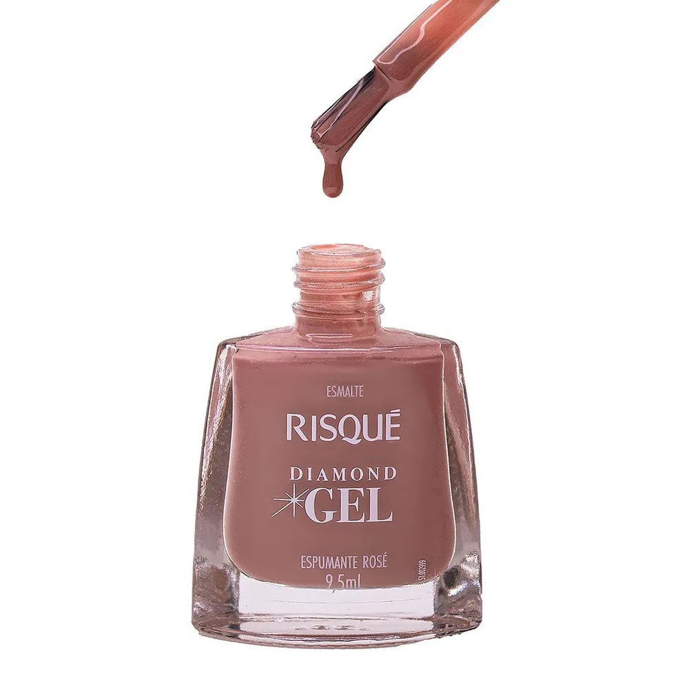 Esmalte Risqué Diamond Gel Espumante Rosé Cremoso 9,5ml — foto 5
