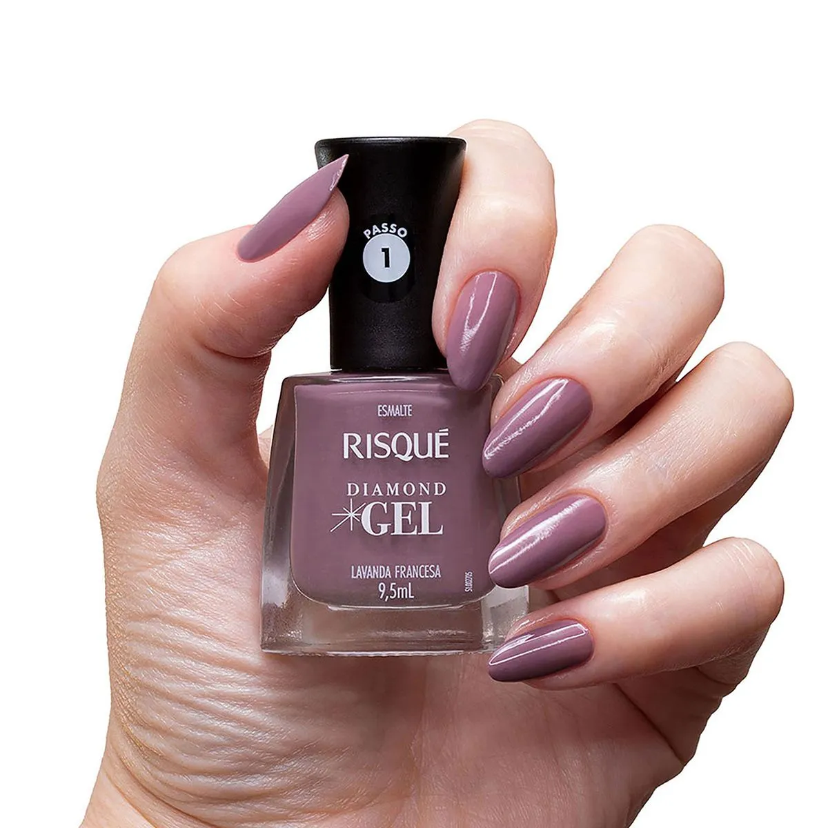 Esmalte Risqué Diamond Gel Lavanda Francesa Cremoso 9,5ml — foto 4