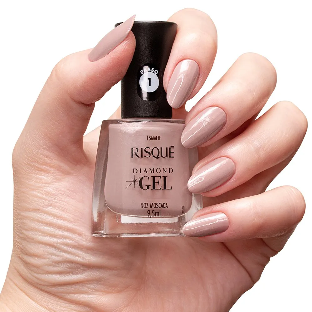 Esmalte Risqué Diamond Gel Noz Moscada Cremoso 9,5ml — foto 2