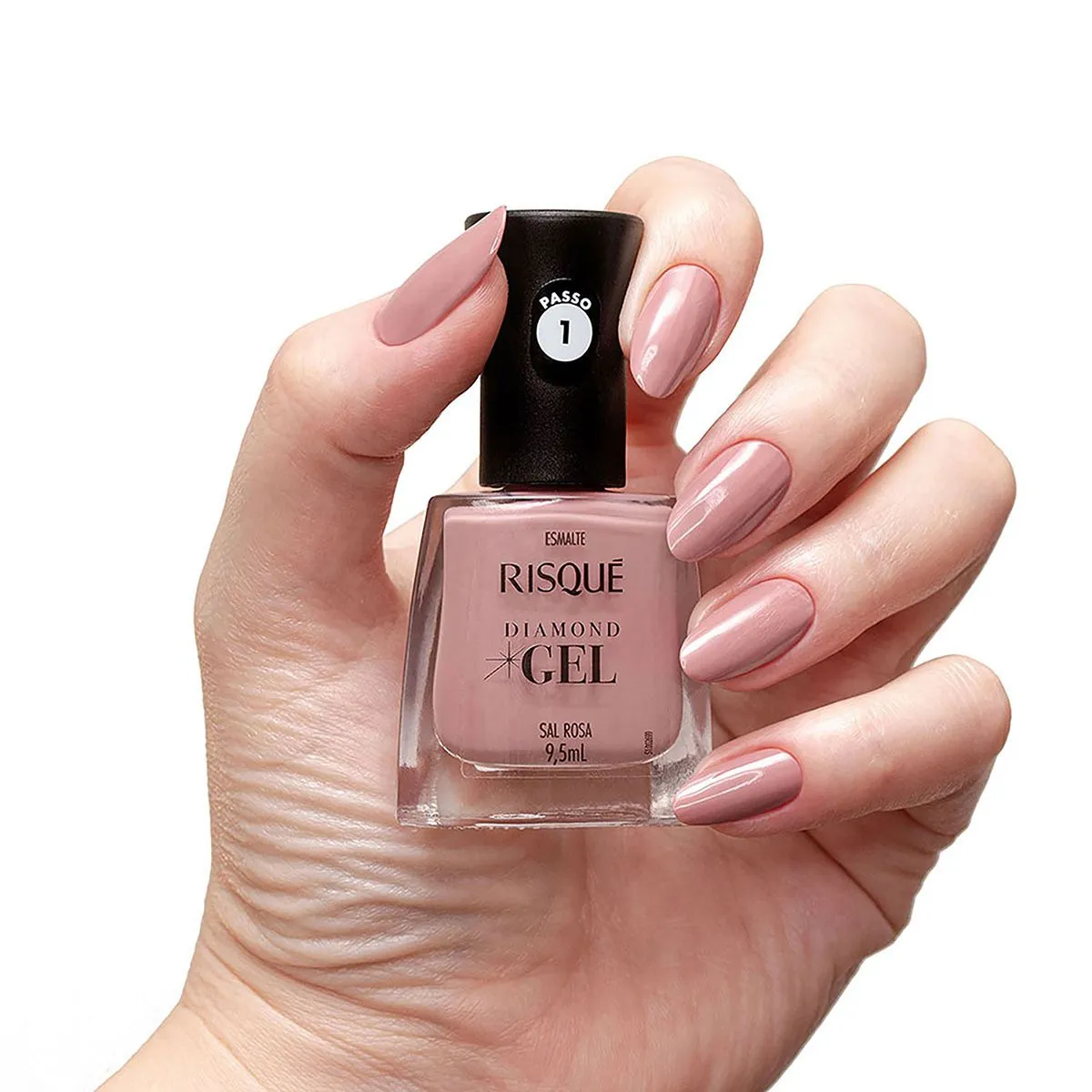 Esmalte Risqué Diamond Gel Sal Rosa Cremoso 9,5ml — foto 4