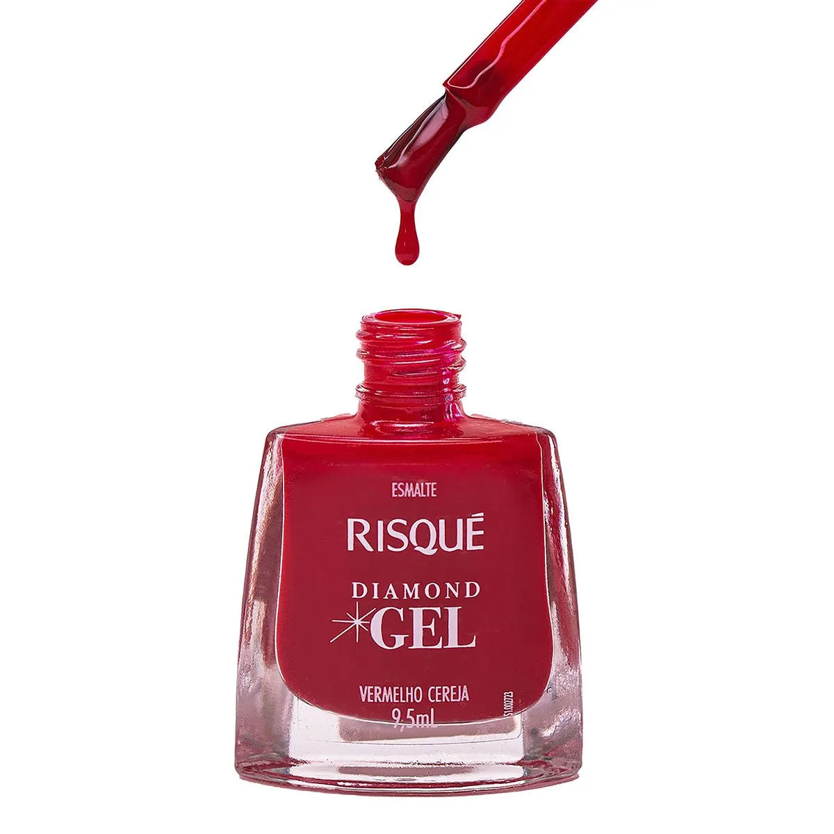 Esmalte Risqué Diamond Gel Vermelho Cereja Cremoso 9,5ml — foto 5