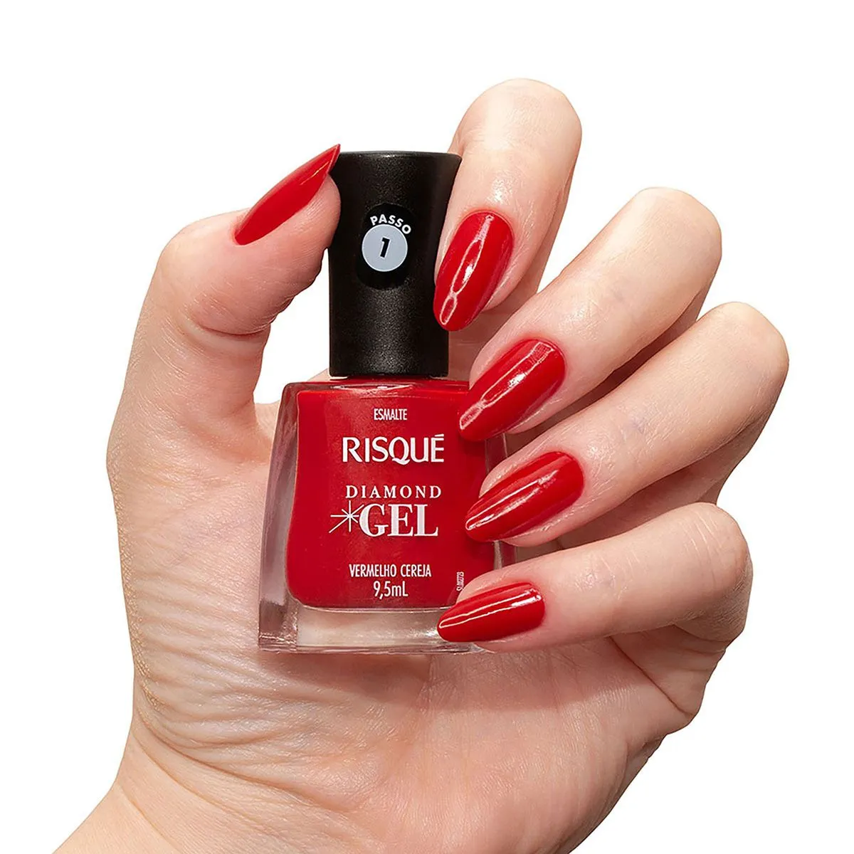 Esmalte Risqué Diamond Gel Vermelho Cereja Cremoso 9,5ml — foto 3