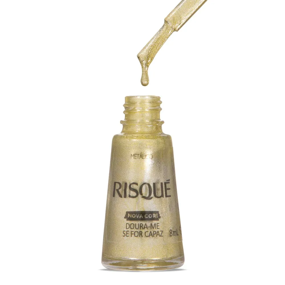 Esmalte Risqué Dourado Doura-Me Se For Capaz Metálico 8ml — foto 7