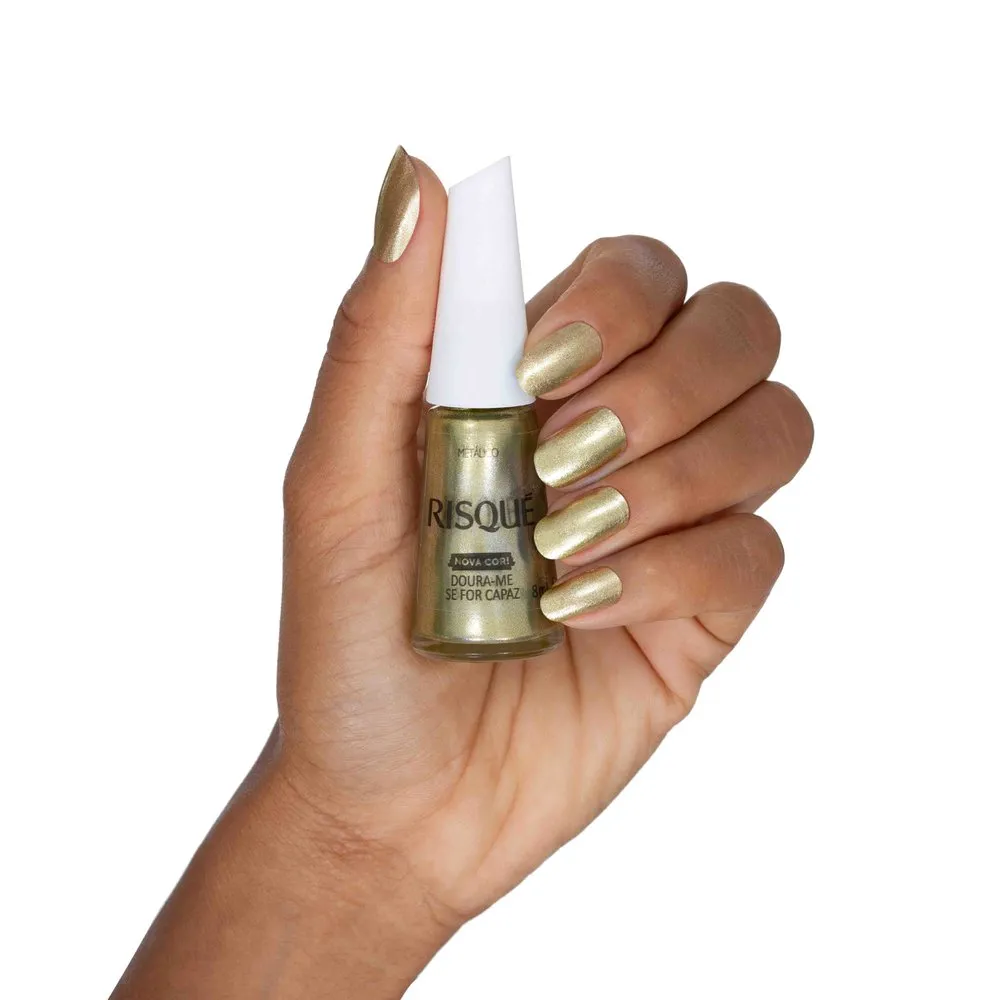 Esmalte Risqué Dourado Doura-Me Se For Capaz Metálico 8ml — foto 2