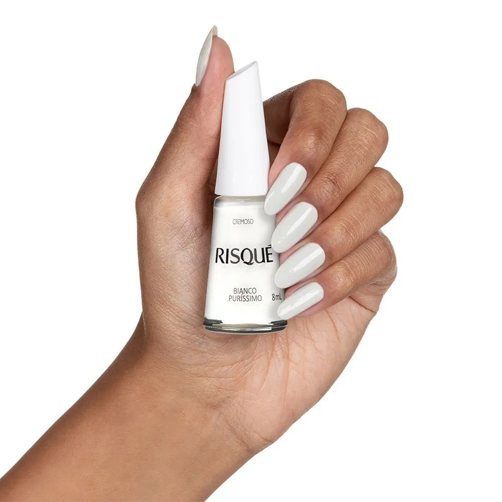 Esmalte Risqué Hipoalergênico Bianco Puríssimo Cremoso 8ml — foto 2
