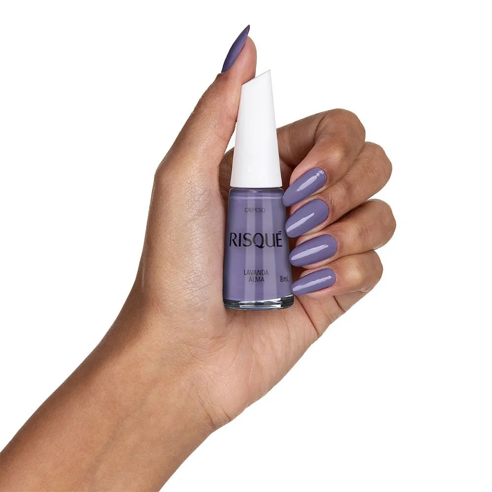 Esmalte Risqué Hipoalergênico Lavanda Alma Cremoso 8ml — foto 2