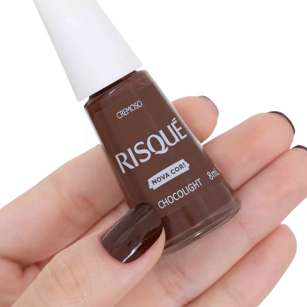 Esmalte Risqué Marrom Chocolight Cremoso 8ml — foto 5