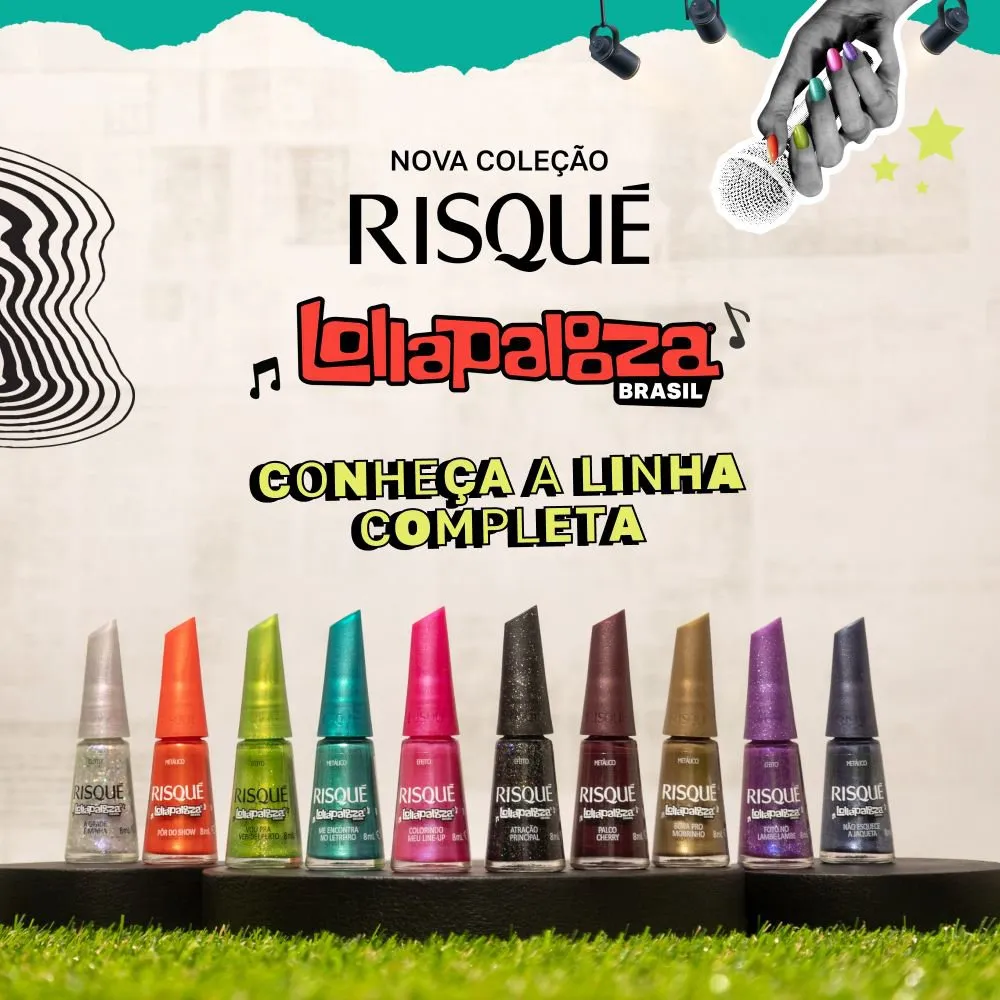 Esmalte Risqué Metálico Palco Cherry Lollapalooza Brasil Frasco 8ml — foto 7