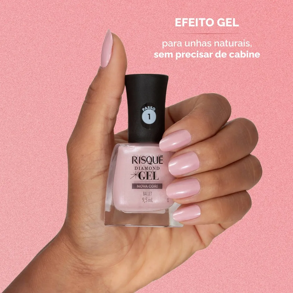 Esmalte Risqué Rosa Diamond Gel Ballet Metálico 9,5ml — foto 7