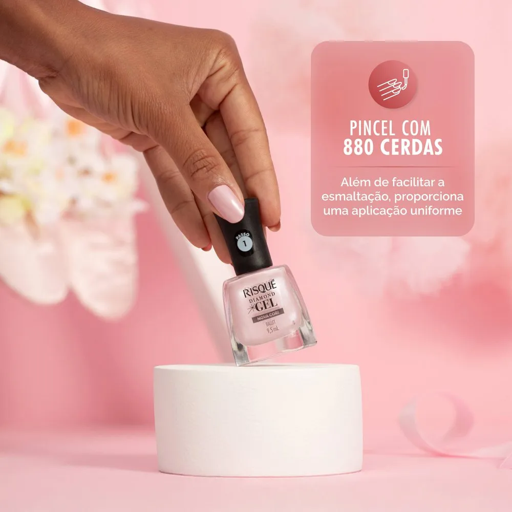 Esmalte Risqué Rosa Diamond Gel Ballet Metálico 9,5ml — foto 8