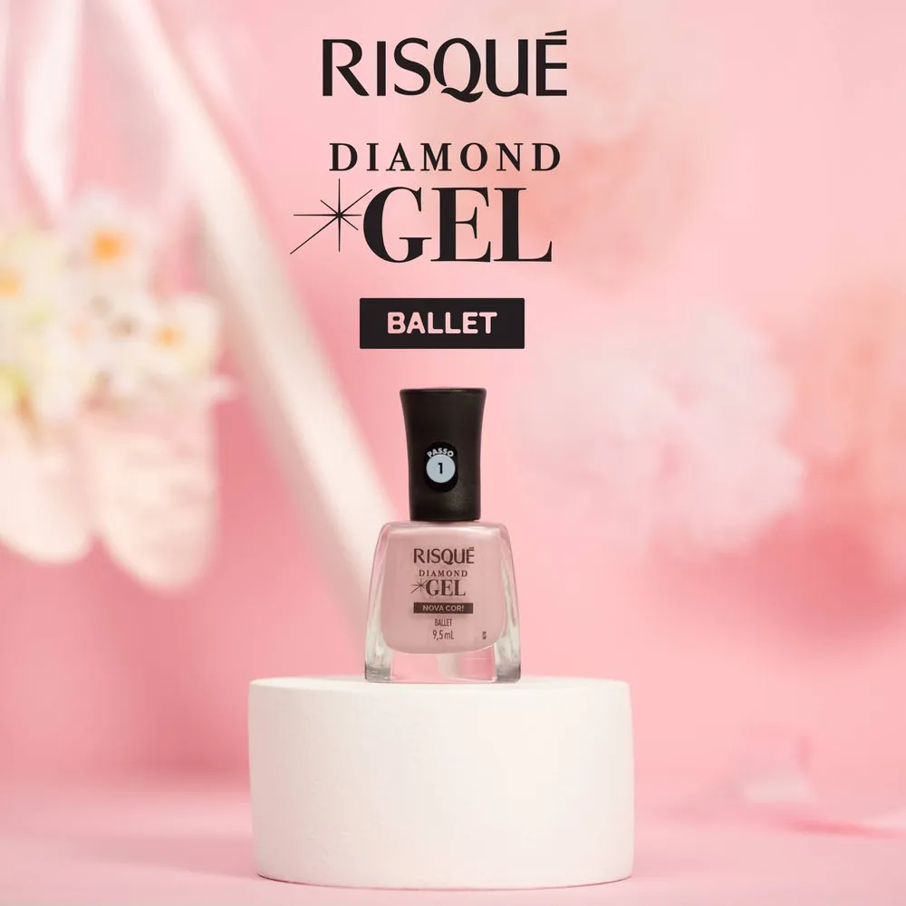 Esmalte Risqué Rosa Diamond Gel Ballet Metálico 9,5ml — foto 2