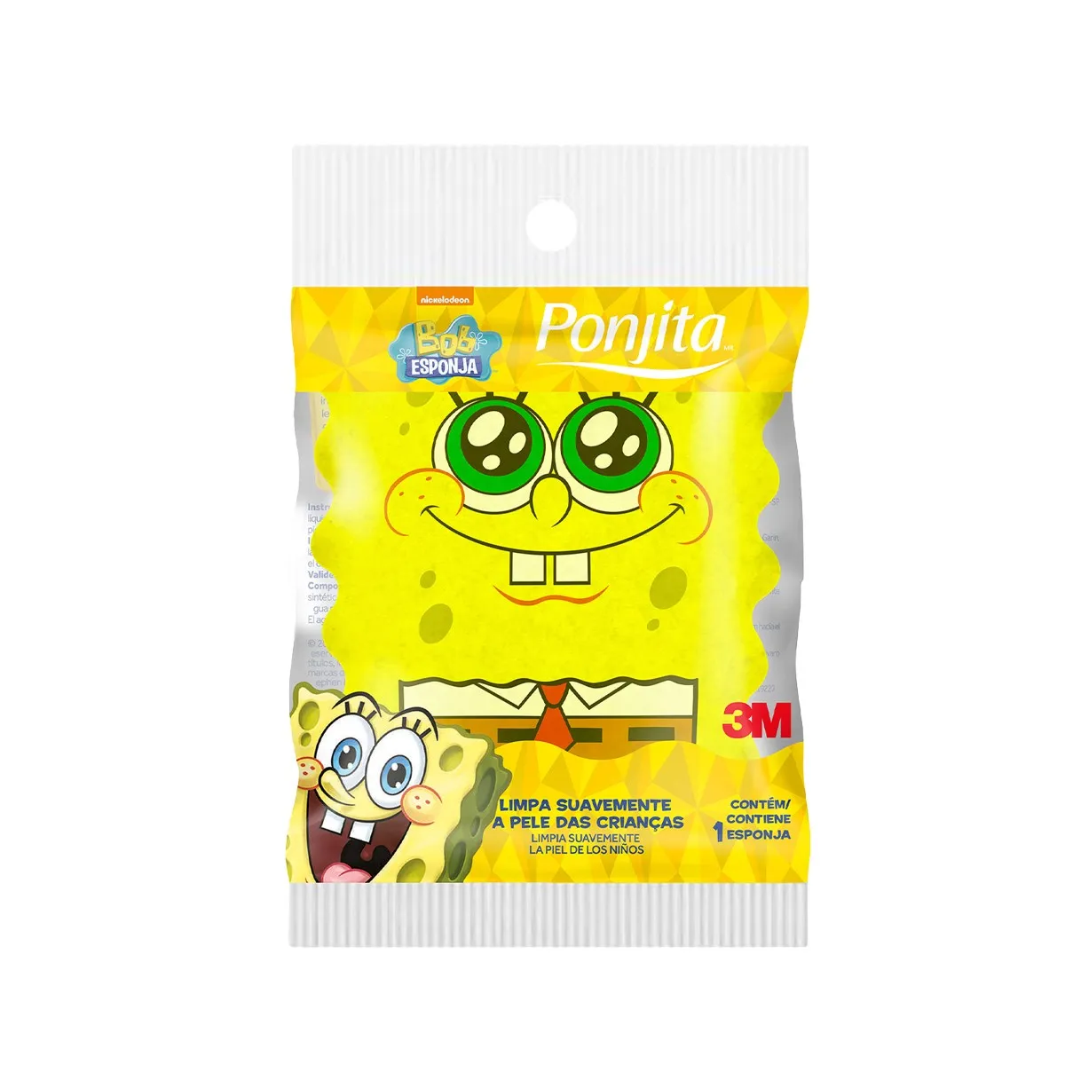 Esponja de Banho Infantil Ponjita Bob Esponja Espuma 1 Unidade