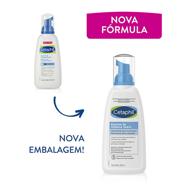 Espuma de Limpeza Facial Cetaphil Suave Pele Sensível 236ml — foto 2