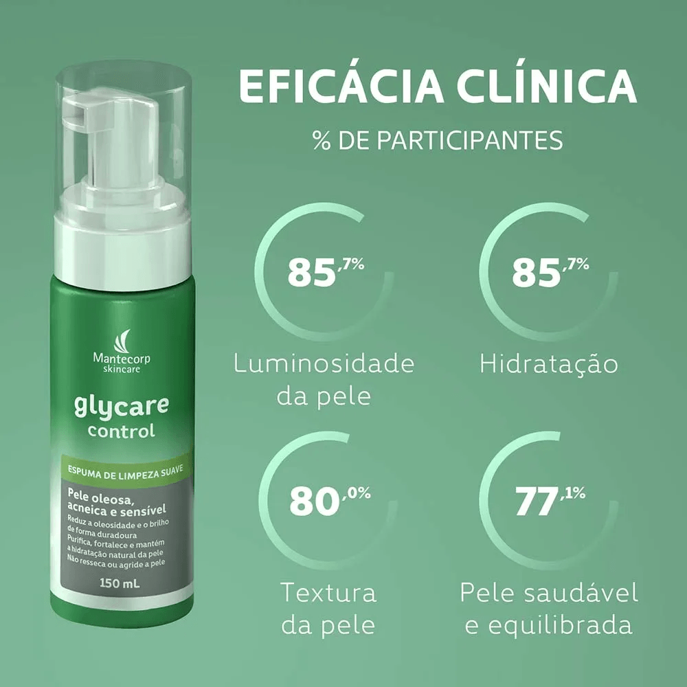 Espuma de Limpeza Facial Glycare Control Ácido Glicólico 150ml