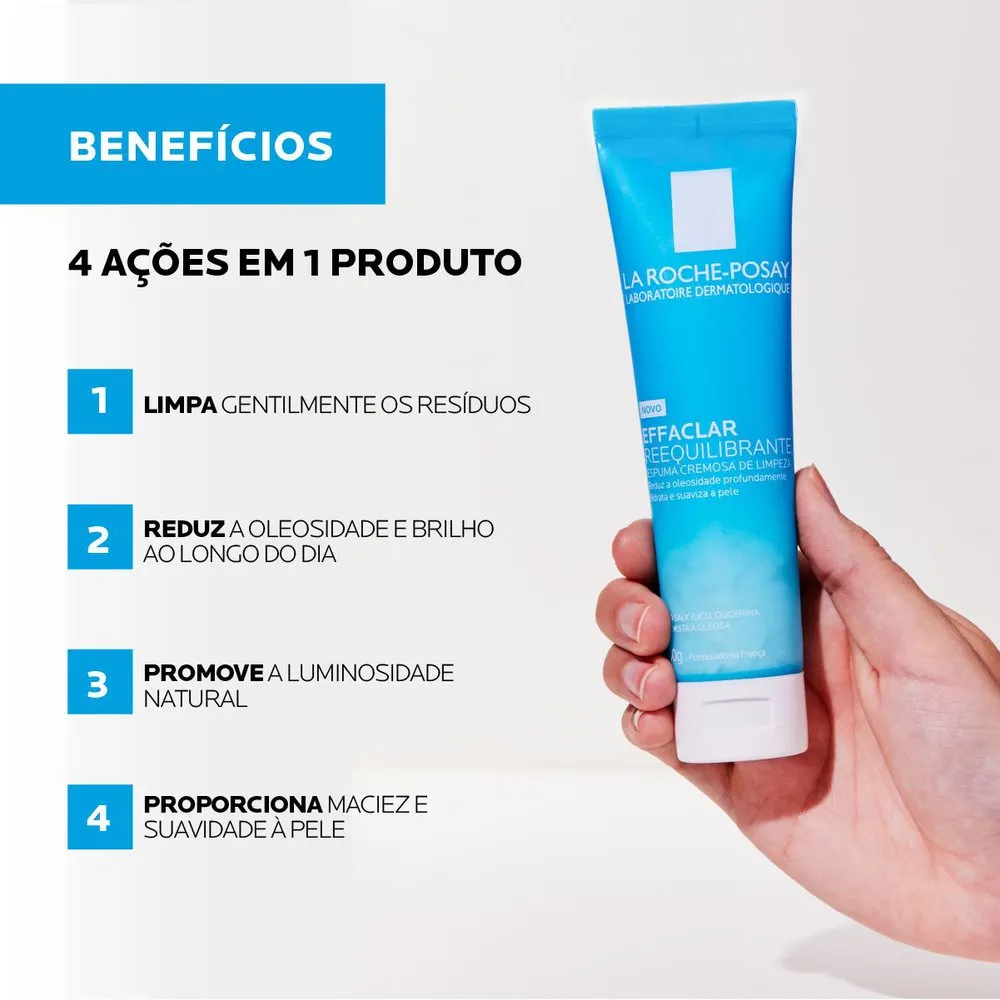 Espuma de Limpeza Facial La Roche-Posay Effaclar Reequilibrante 100g — foto 4