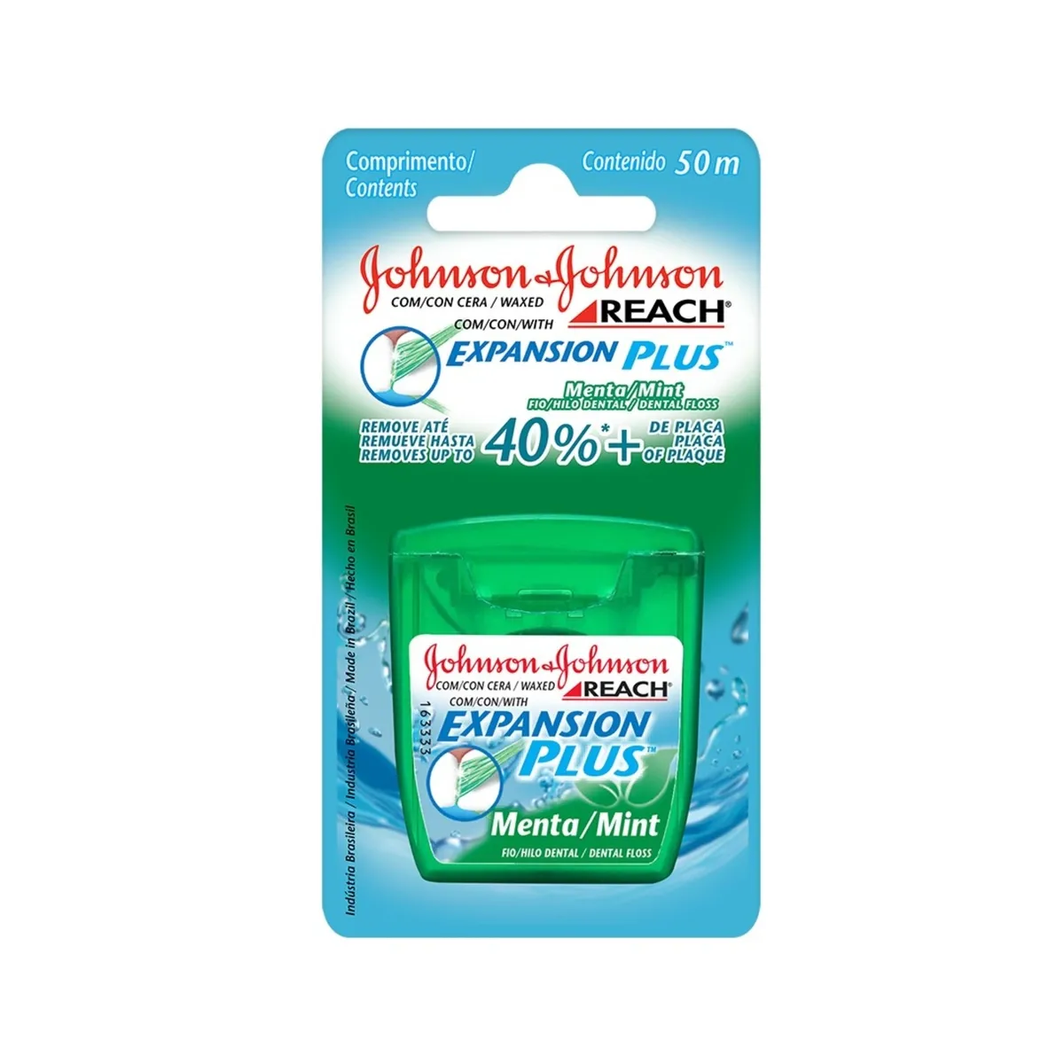 Fio Dental Reach Essencial Expansion Plus Com Cera Sabor Menta 50 metros