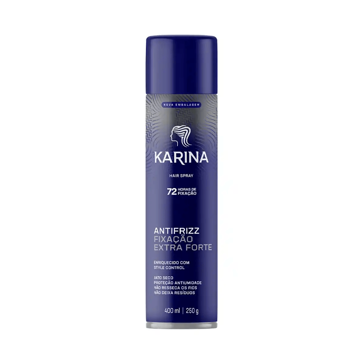 Fixador Capilar Karina Fixação Extra Forte 72h Antf Frizz Aerossol 400ml