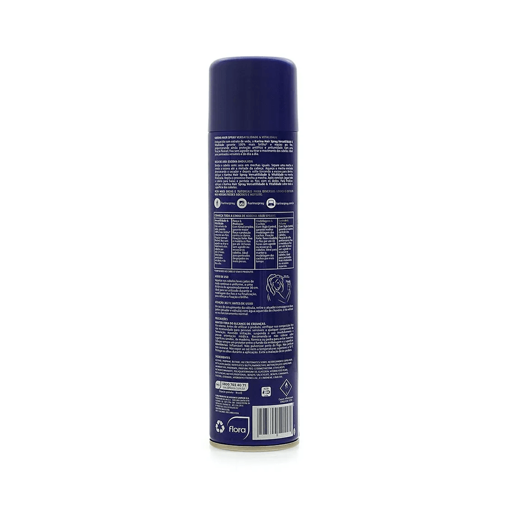 Fixador Capilar Karina Fixação Normal 12h Antf Frizz Aerossol 400ml — foto 3