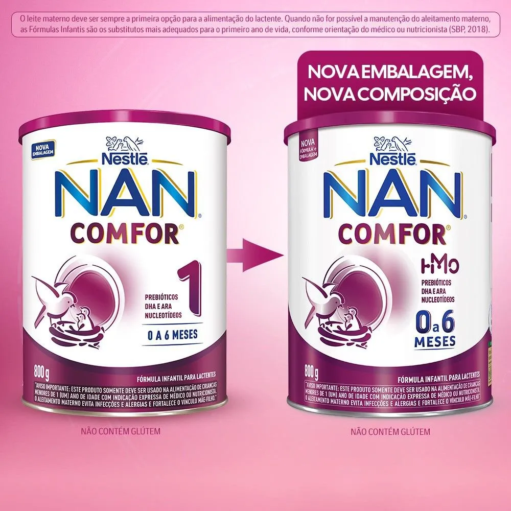 Fórmula Infantil NAN Comfor HMO 0 a 6 meses 800g — foto 2