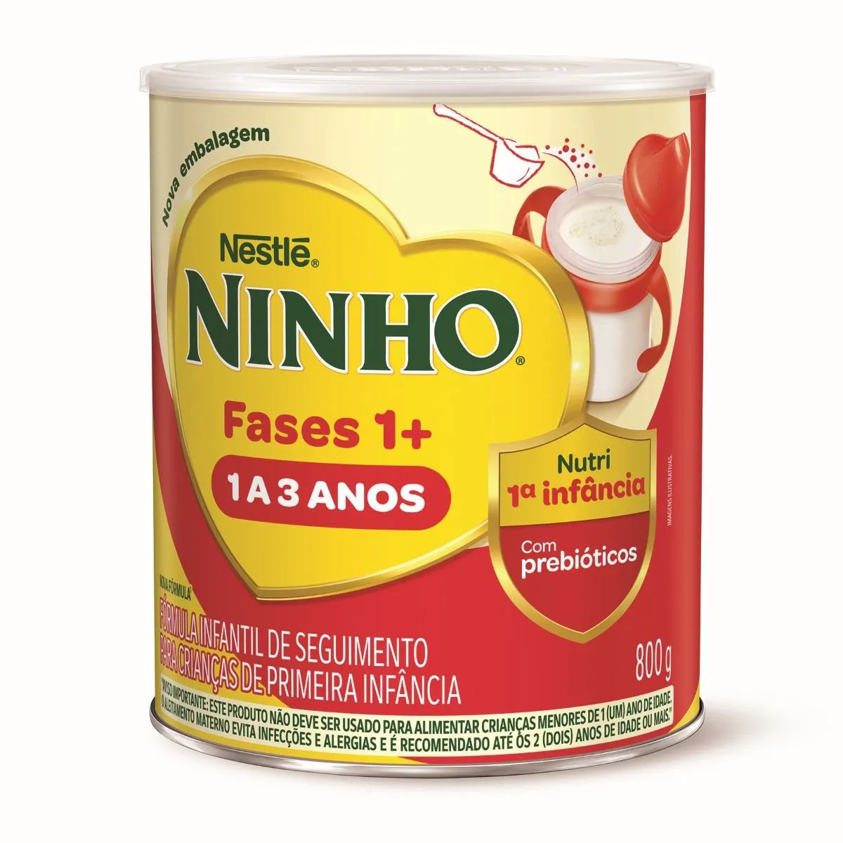 Fórmula Infantil Ninho Primeira Infância 1 a 3 Anos Nutri Fases 1+ 800g