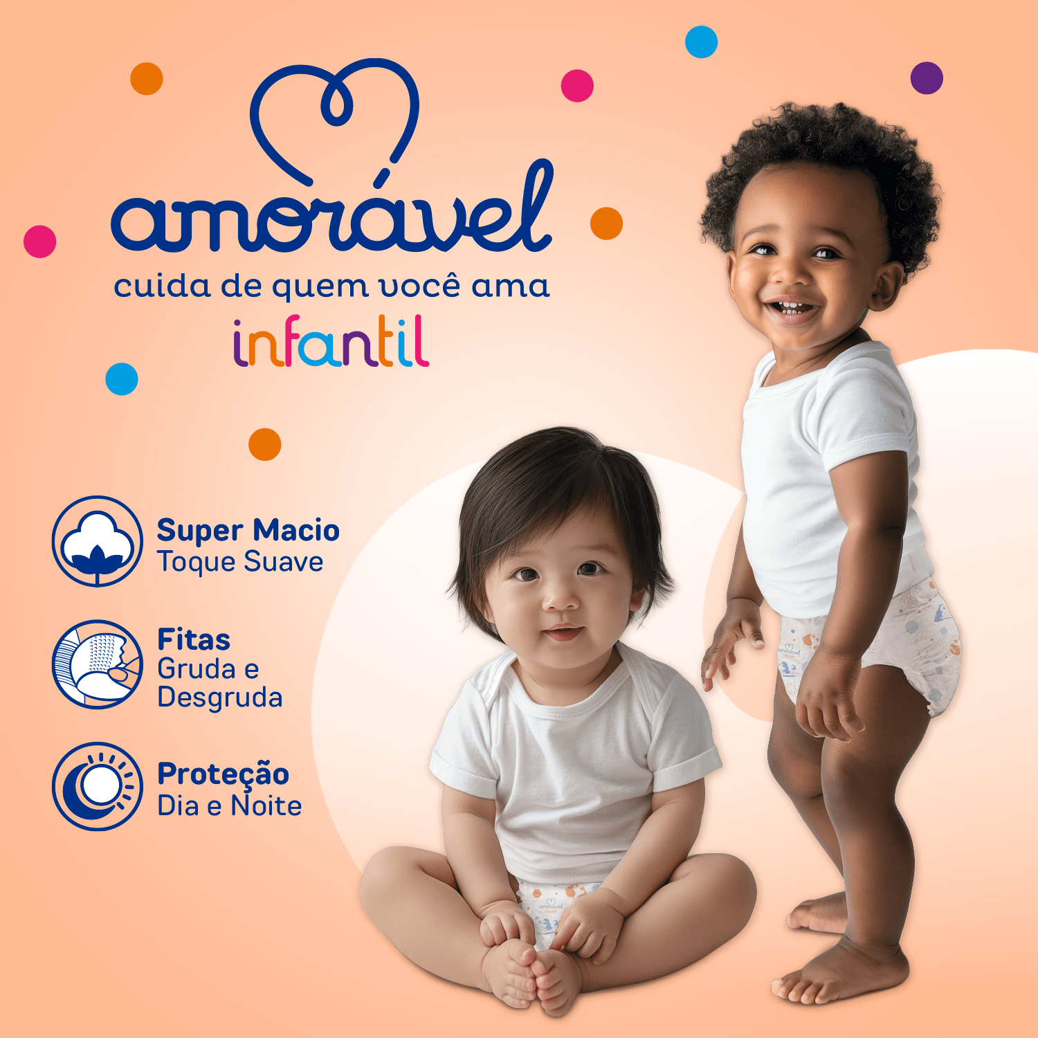 Fralda Amoravel Basic M 70 Unidades — foto 3