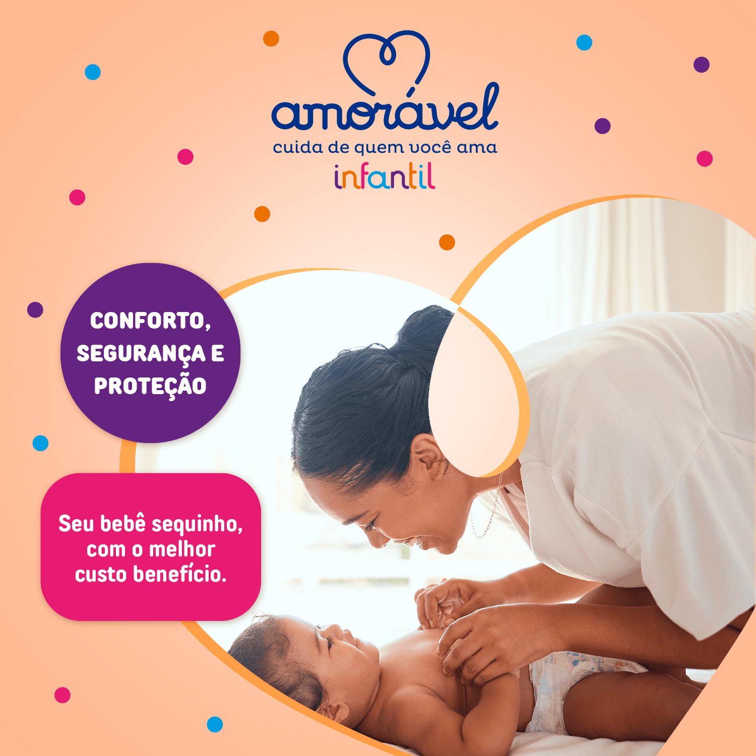 Fralda Amoravel Basic M 70 Unidades — foto 5