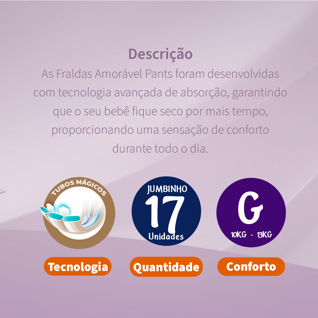 Fralda Amorável Pants G 17 Unidades — foto 4
