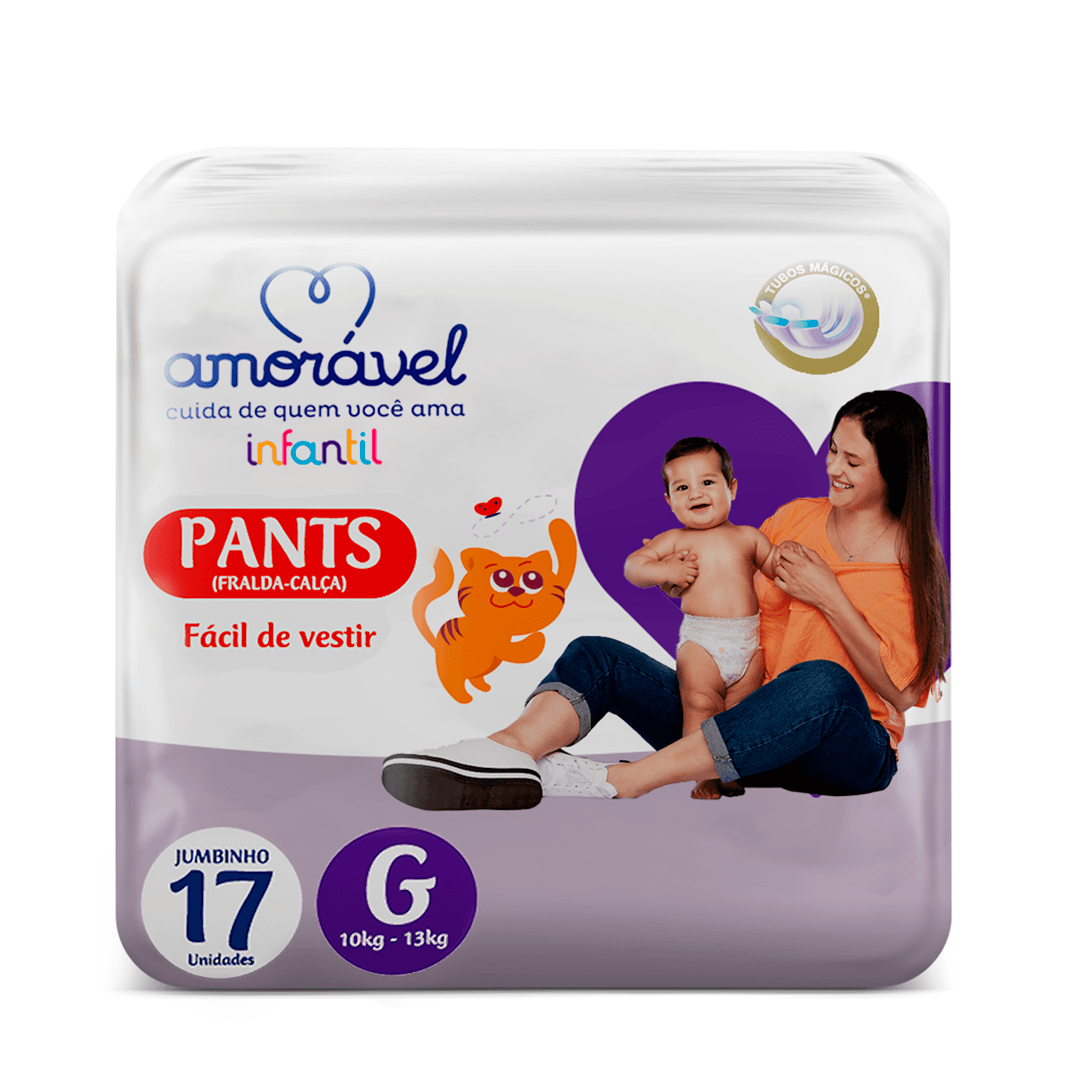 Fralda Amorável Pants G 17 Unidades