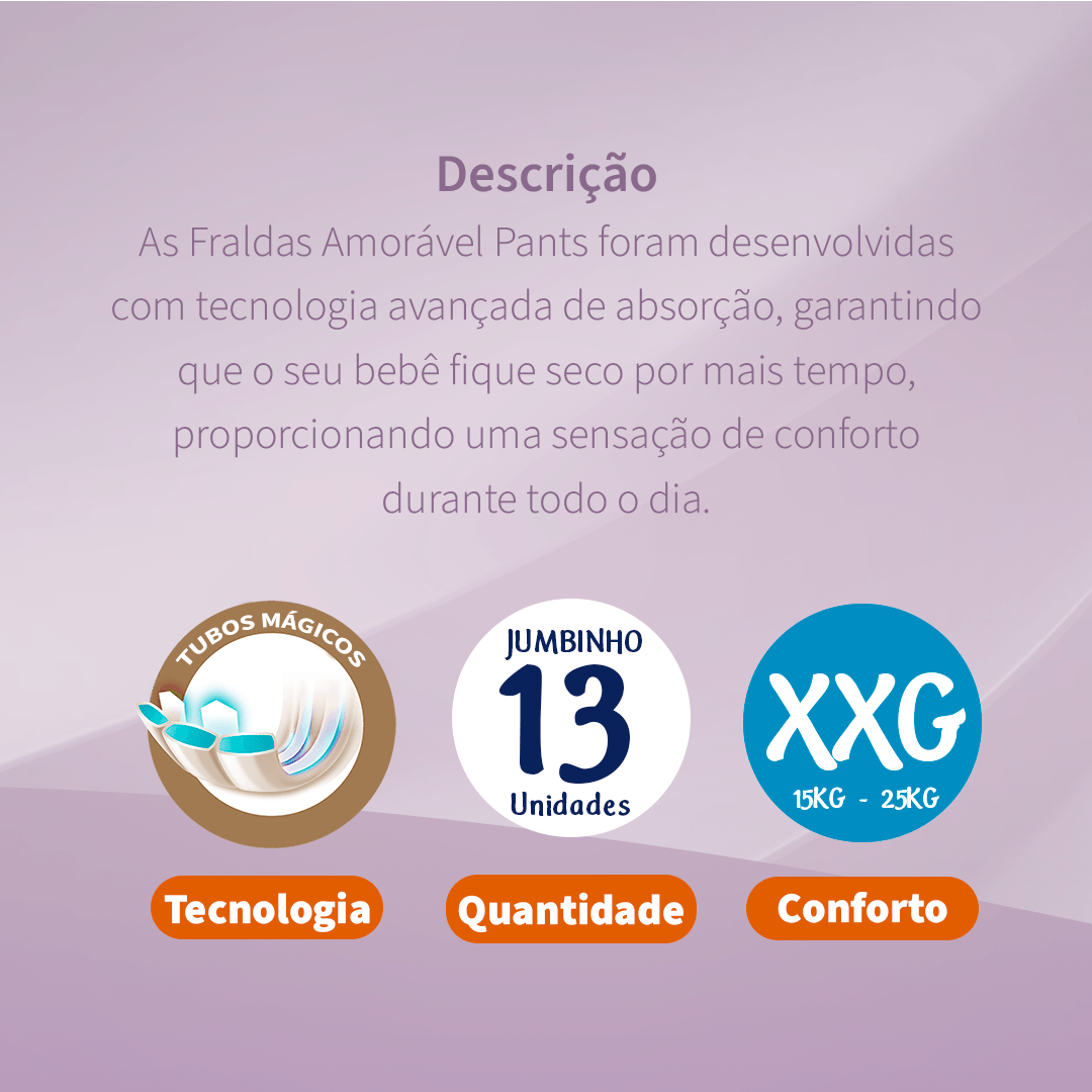 Fralda Amorável Pants XXG 13 Unidades — foto 4