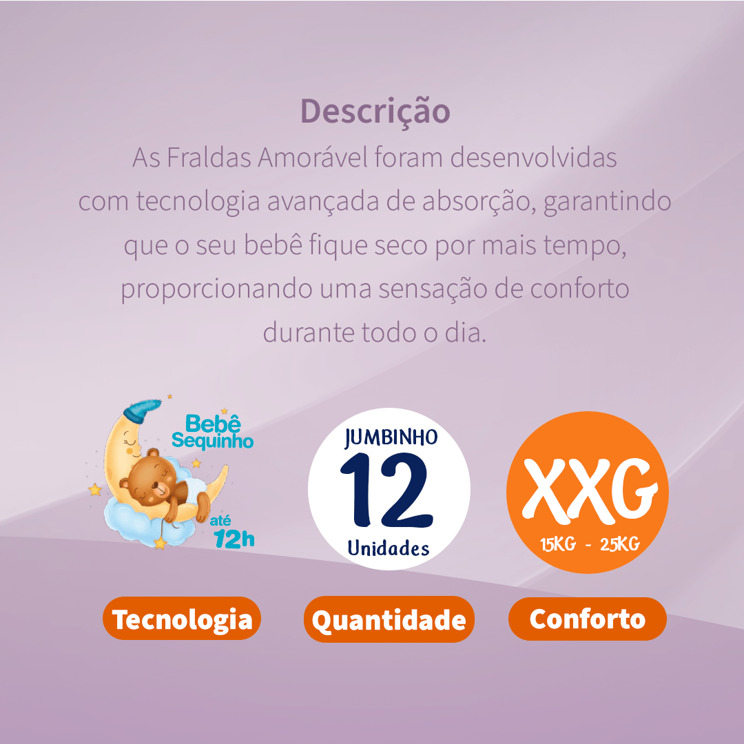 Fralda Amorável XXG 12 Unidades — foto 4