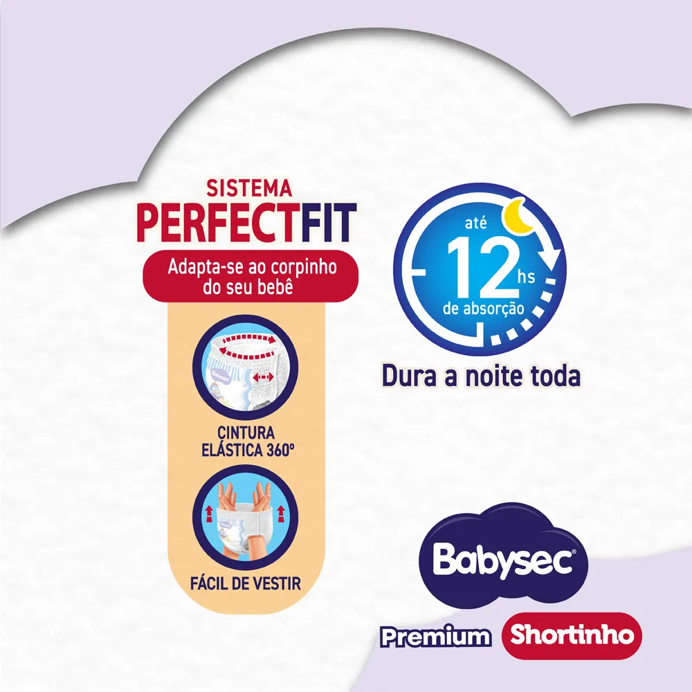 Fralda Babysec Premium Shortinho Galinha Pintadinha M 60 Unidades — foto 3