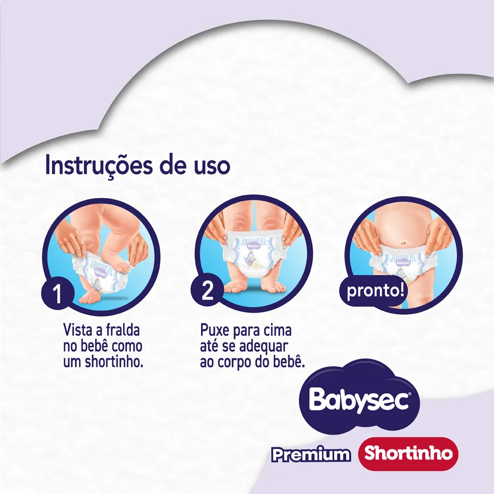 Fralda Babysec Premium Shortinho Galinha Pintadinha XG 42 Unidades — foto 2