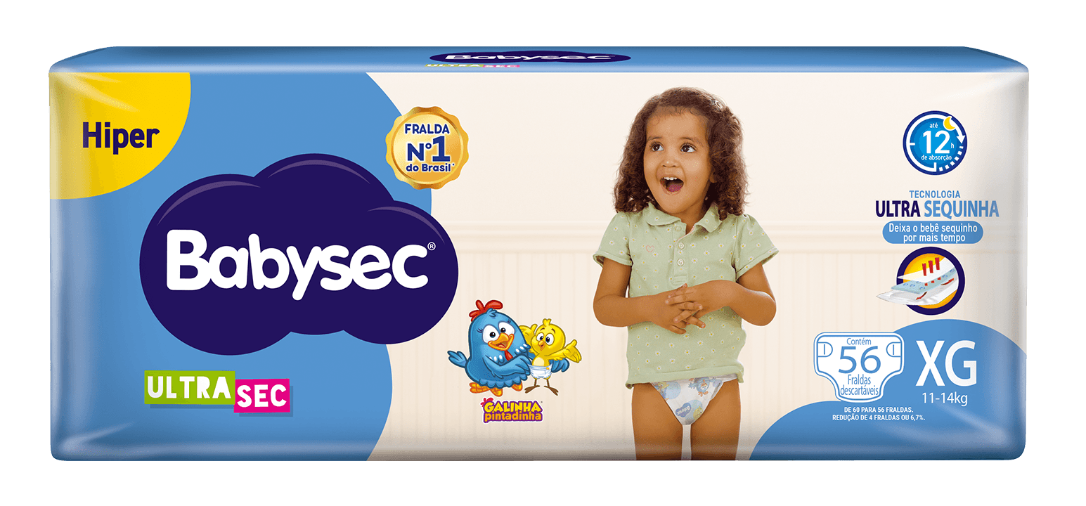 Fralda Babysec Ultrasec Hiper Galinha Pintadinha XG 56 Unidades — foto 2