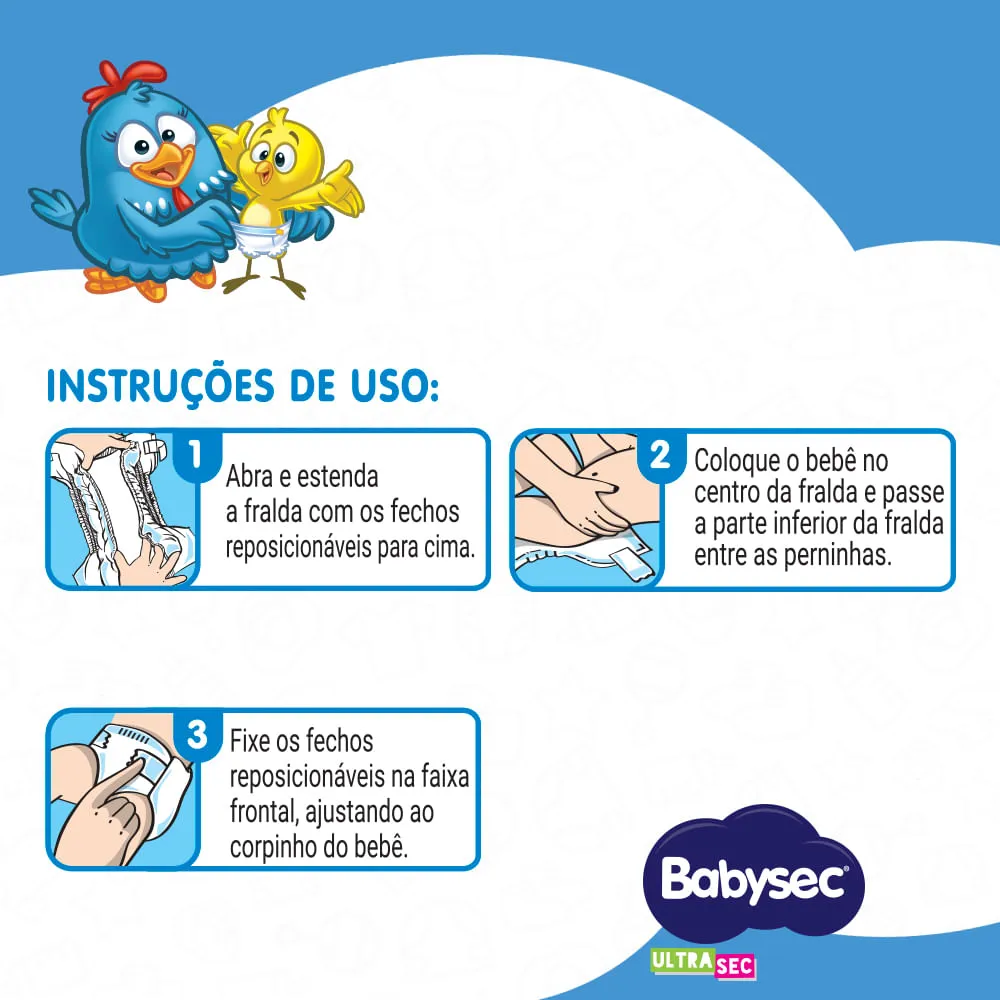 Fralda Babysec Ultrasec Hiper Galinha Pintadinha XXG 52 Unidades — foto 6